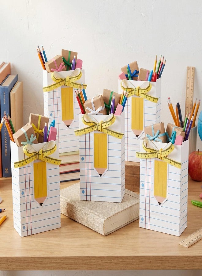 Yinder 36 Sets Mini Teacher Appreciation Gift Bags with Pencil Tags Ruler Ribbon Back to School Mini Gift Bags First Day of School Composition Book Gifts Treat Tote for Teacher Appreciation - Image 4