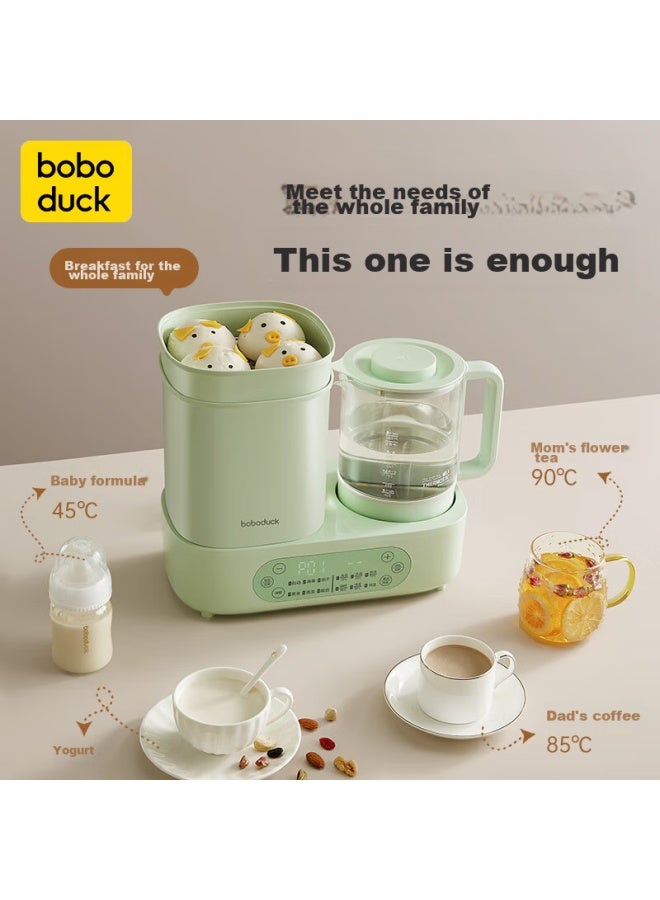 Boboduck Large-mouth Duck Constant Temperature Kettle, Milk Warmer, Sterilizer, And Dryer All-in Machine, Milk Dispenser, Two-in Baby Bottle Sterilizer Pot, F6238 Green - Image 1