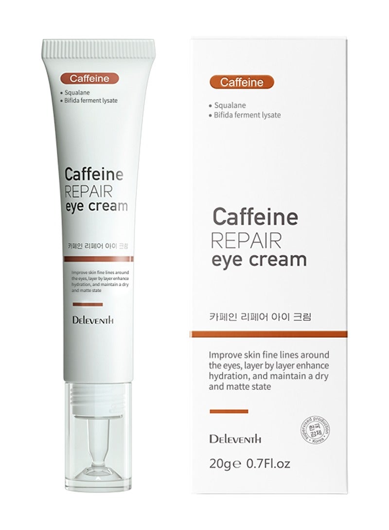 DEleventh Korean Brand Caffeine Repair Eye Cream 20g / Anti-wrinkle, Reduces Puffiness and Dark Circles, Hydrates, Firms Delicate Skin and Smoothes Fine Lines for a Refreshed Look - Image 1