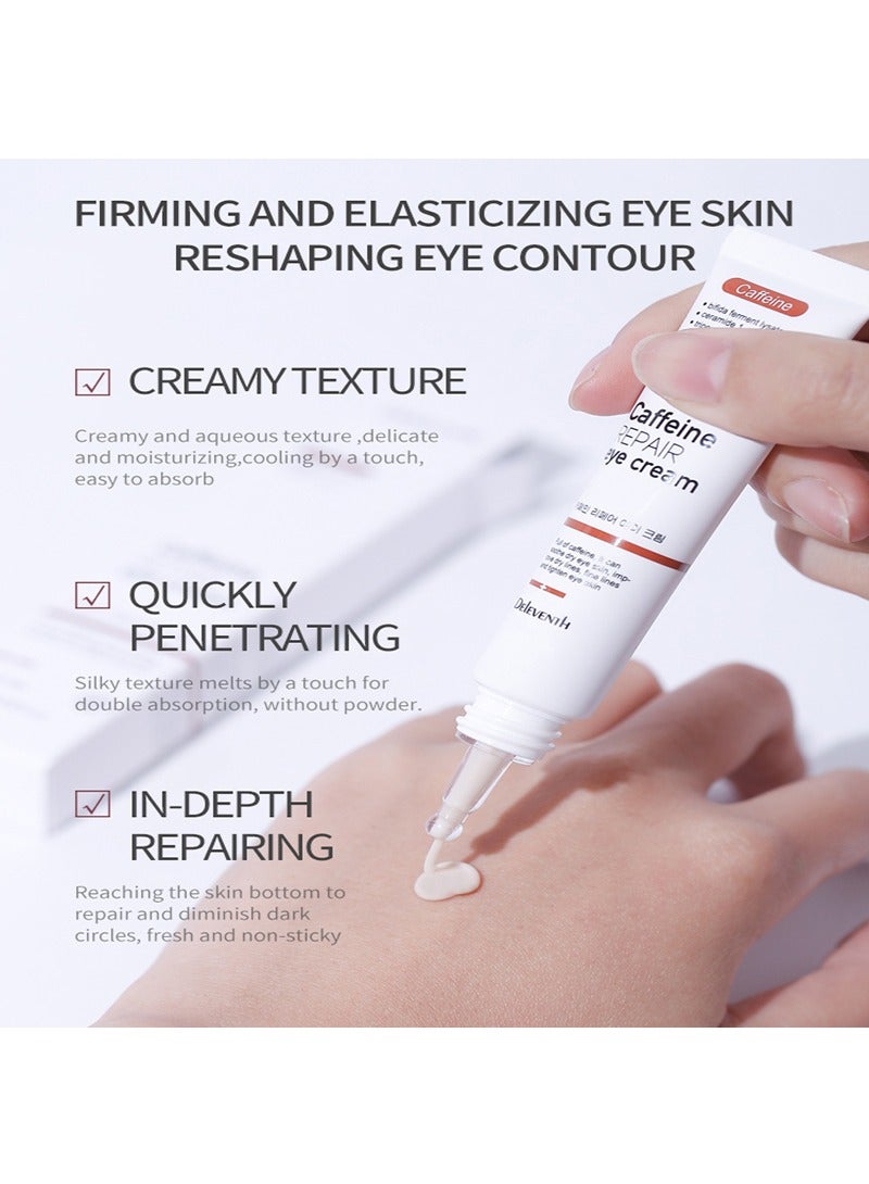 DEleventh Korean Brand Caffeine Repair Eye Cream 20g / Anti-wrinkle, Reduces Puffiness and Dark Circles, Hydrates, Firms Delicate Skin and Smoothes Fine Lines for a Refreshed Look - Image 4