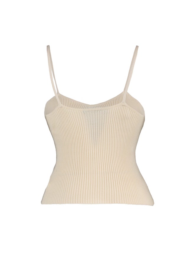 trendyol - Beige V-Neck Tie Detail Fine Knitwear Cardigan & Singlet Suit - Image 1