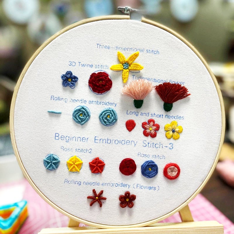 Embroidery Diy English Novice Teaching Material Bag Manual Needlework Set Lu Embroidery Cross Stitch Practice Bag - Image 3