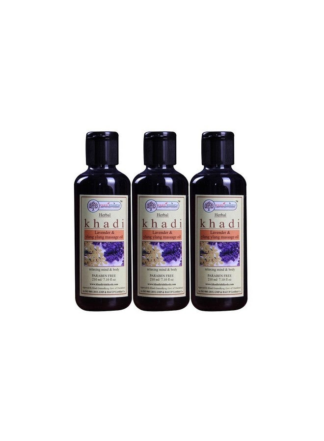 Khadi Rishikesh Lavender & Ylang Ylang Massage Oil Combo Set Pack Of - 210ml X 3 (630ml) - Image 1