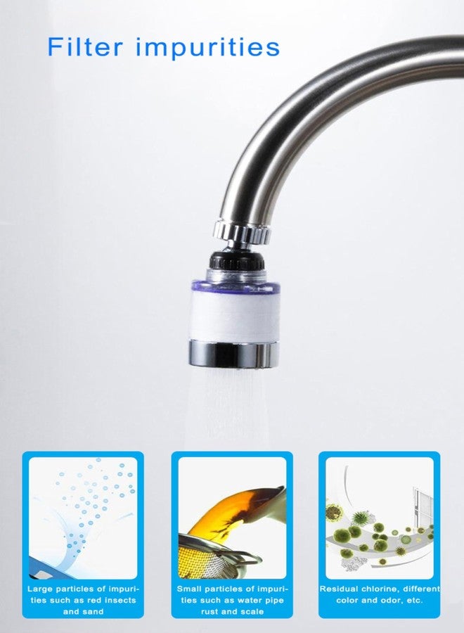 WaterCharm Sink Filter Water Faucet, Universal 360 ° Rotating Bathroom Sink Filter, Kitchen Faucet Water Filter-Removes Chlorine Fluoride Heavy Metals Hard Water for Home Kitchen (1 Pcs) - Image 5