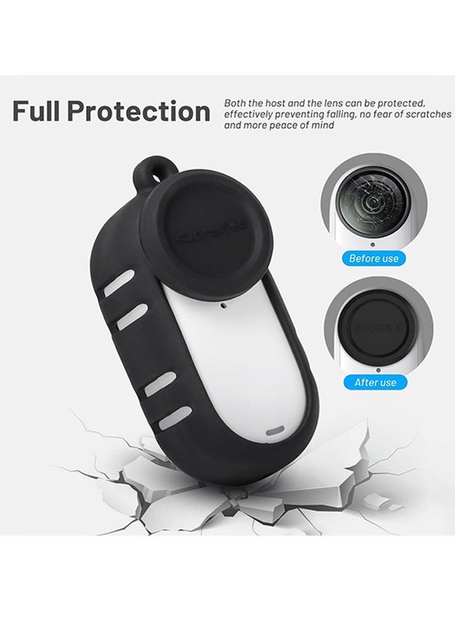 Muyixin Silicone Case with Lens Protector for Insta360 GO 3S accessories,Camera Protective Cover with Neck Hang Rope,Camera Outdoor/Travel Accessories,Anti-Scratch(Black) - Image 4
