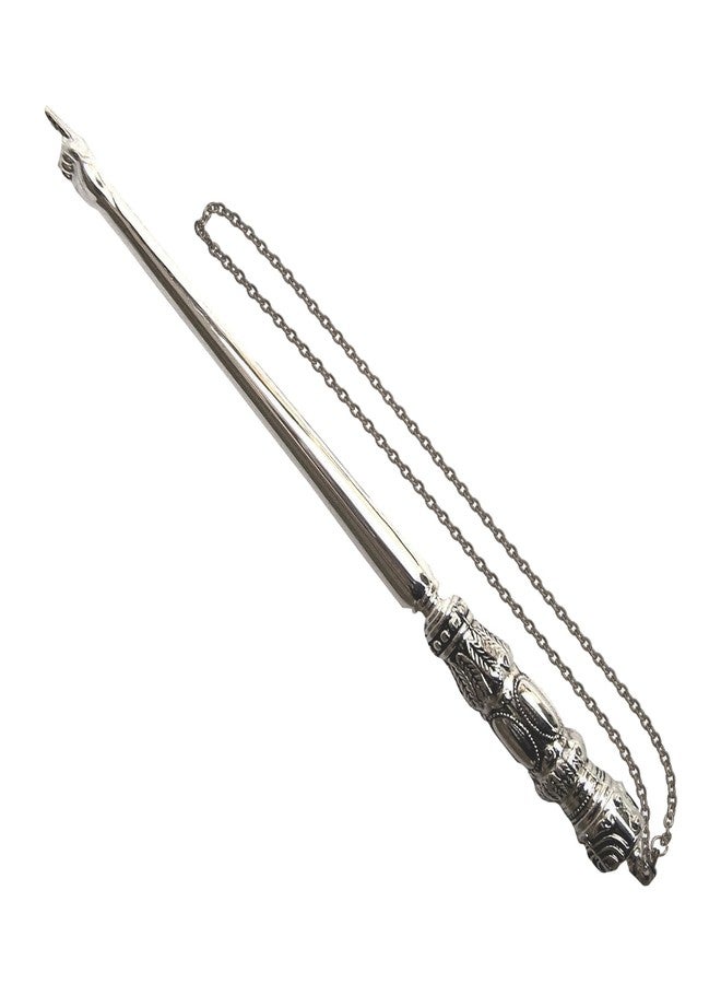 MASORET Modern Nickel Yad Torah Pointer: Fine, Elegant Carved Handle with Hand with Extended Finger Pointed; Protects Jewish Israelis Scrolls, 9.8 Inch - Image 2