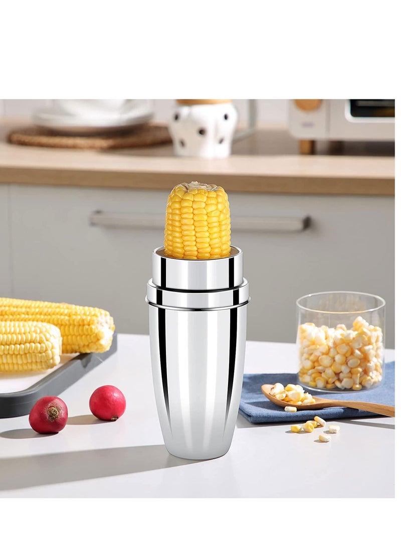 Generic Corn Peeler 304 Stainless Steel Corn Cob Peeler with Cup Convenient Corn Stripper Tool Quickly Peeling Corn Kernels Cutter For Kitchen Thresher Corn Cutter from the Cob  - Image 2