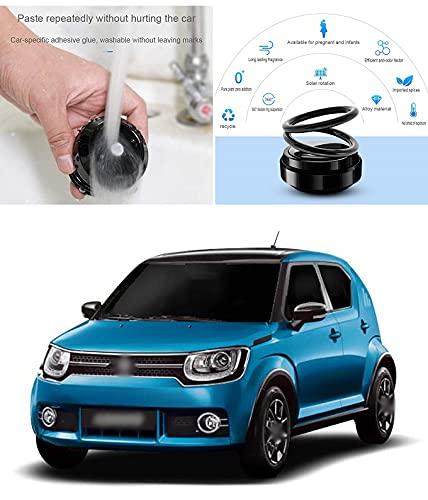 PRIKNIK Solar Energy Rotating Car Perfume with Long Lasting Organic Fragrance, Feel-Good Premium Car Air freshener Compatible with M-aruti S-uzuki I-gnis - Image 2