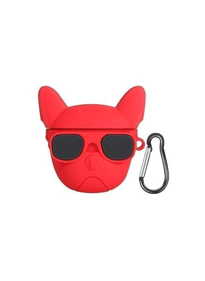 Generic - Case Soft Silicone Shockproof Cover for Apple Airpods 3 New 3D Cute Cartoon Creative Fun Case Skin with Keychain Design Charging Case (red) - Image 1