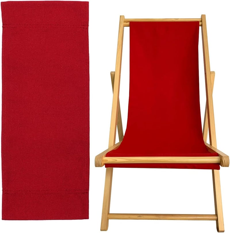 TBACW Patio Lounge Chair Replacement Canvas - Only Canvas(Red) | 47" x 17" Size, Beach Sling Fabric, Indoor Outdoor Use, No Wooden Frame Needed - Image 1