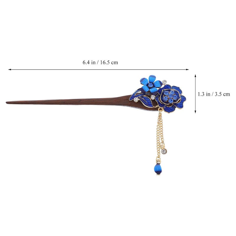 3pcs Vintage Chinese Hair Chopstick Pins with Tassels Handmade Ethnic Hair Bun Sticks for Women Collection for Traditional and Everyday Styling - Image 2