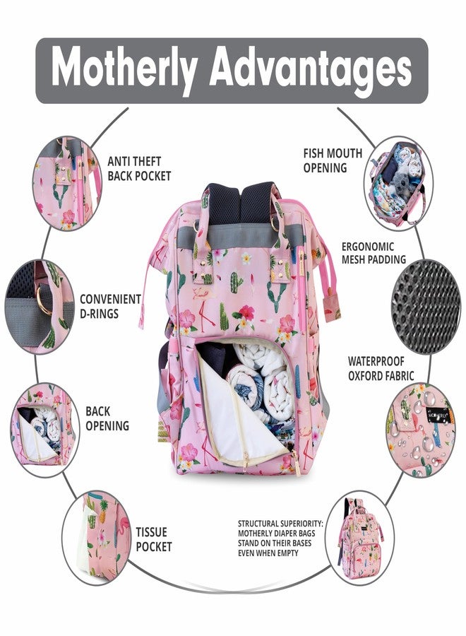 Motherly Elegant Customized Diaper Bag for Mothers for Trave with Warranty, Maternity Bag for Newborn Baby, Mothers Travelling Bag, Multipocket Baby Bag, Hospital Bag for Moms (Cactus Pink) - Image 4