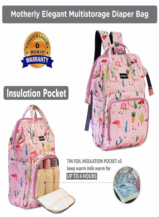 Motherly Elegant Customized Diaper Bag for Mothers for Trave with Warranty, Maternity Bag for Newborn Baby, Mothers Travelling Bag, Multipocket Baby Bag, Hospital Bag for Moms (Cactus Pink) - Image 3