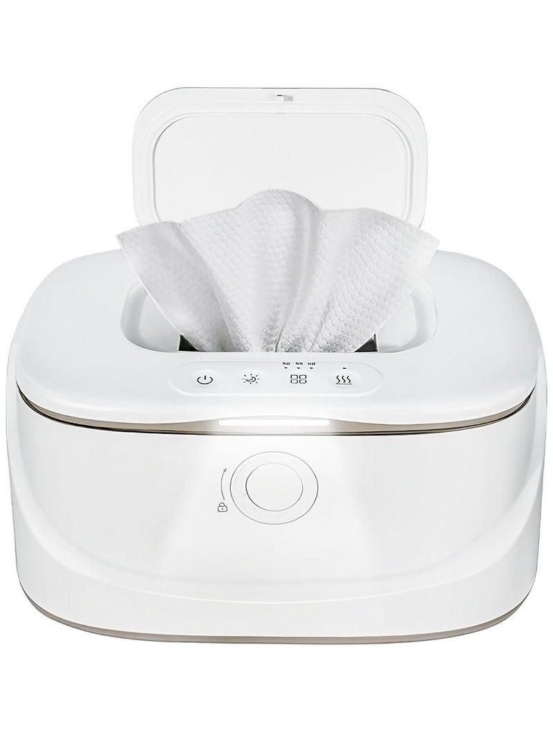 Baby Wipe Warmer with Night Light  Innovative Spring Design  Baby Wet Wipes Dispenser for Large Wipes  Wipes Warmer for Newborn Baby   Temperature Display  3 Modes of Temperature Heating Control  - Image 1
