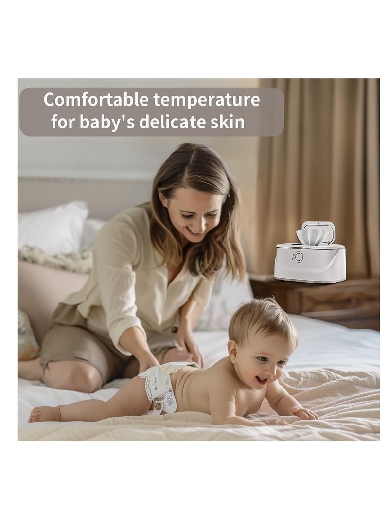 Baby Wipe Warmer with Night Light  Innovative Spring Design  Baby Wet Wipes Dispenser for Large Wipes  Wipes Warmer for Newborn Baby   Temperature Display  3 Modes of Temperature Heating Control  - Image 2