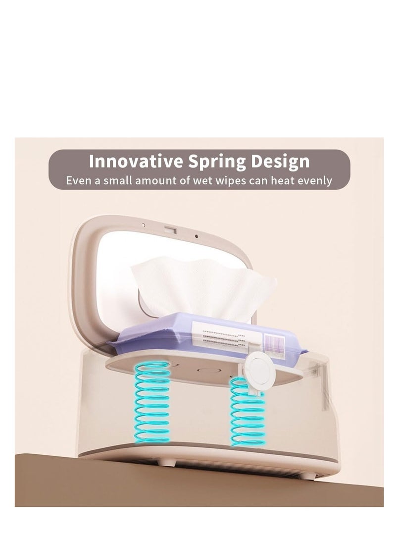 Baby Wipe Warmer with Night Light  Innovative Spring Design  Baby Wet Wipes Dispenser for Large Wipes  Wipes Warmer for Newborn Baby   Temperature Display  3 Modes of Temperature Heating Control  - Image 4
