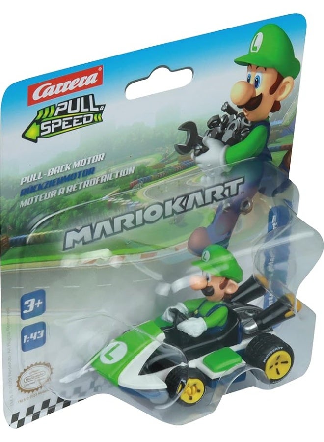 Carrera Pull & Speed Mario Kart 8 - Luigi I Wind-Up Pull-Back Car I Official Nintendo Licence I 1:43 Scale I For Boys and Girls from 3 Years & Adults - Image 3