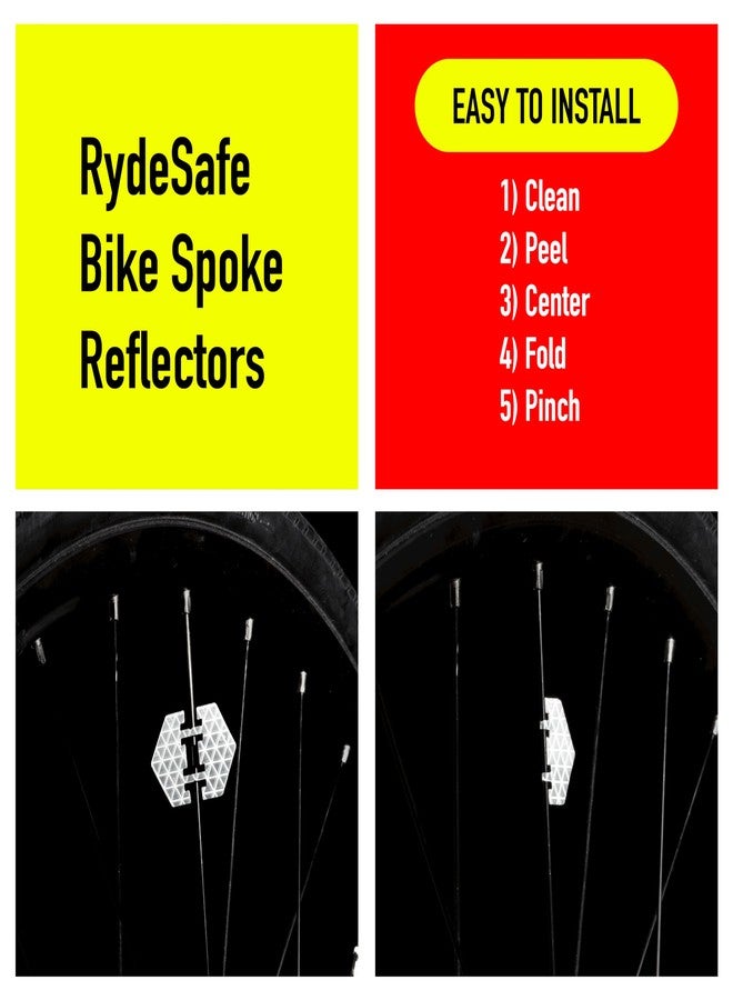 RydeSafe Bike Spoke Reflector Kit - Chevron - White - Image 4