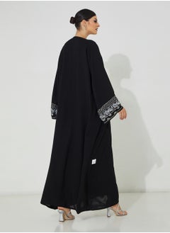 Rosette Abaya Abaya Wide Pearl Sleeve  - Image 3