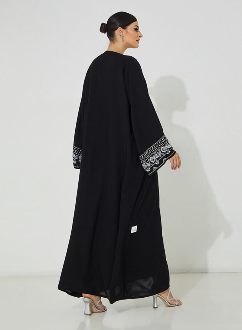 Rosette Abaya Abaya Wide Pearl Sleeve  - Image 3
