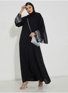 Rosette Abaya Abaya Wide Pearl Sleeve  - Image 1
