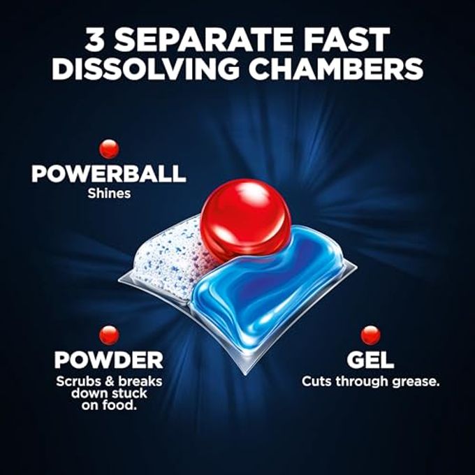 Finish Quantum Dishwasher Pods, No Pre-Rinse Dishwasher Detergent Soap Removes 24Hr Dried-On Stain And Grease, Leaving A Virtually Spotless Shine, 48 Count - Image 3
