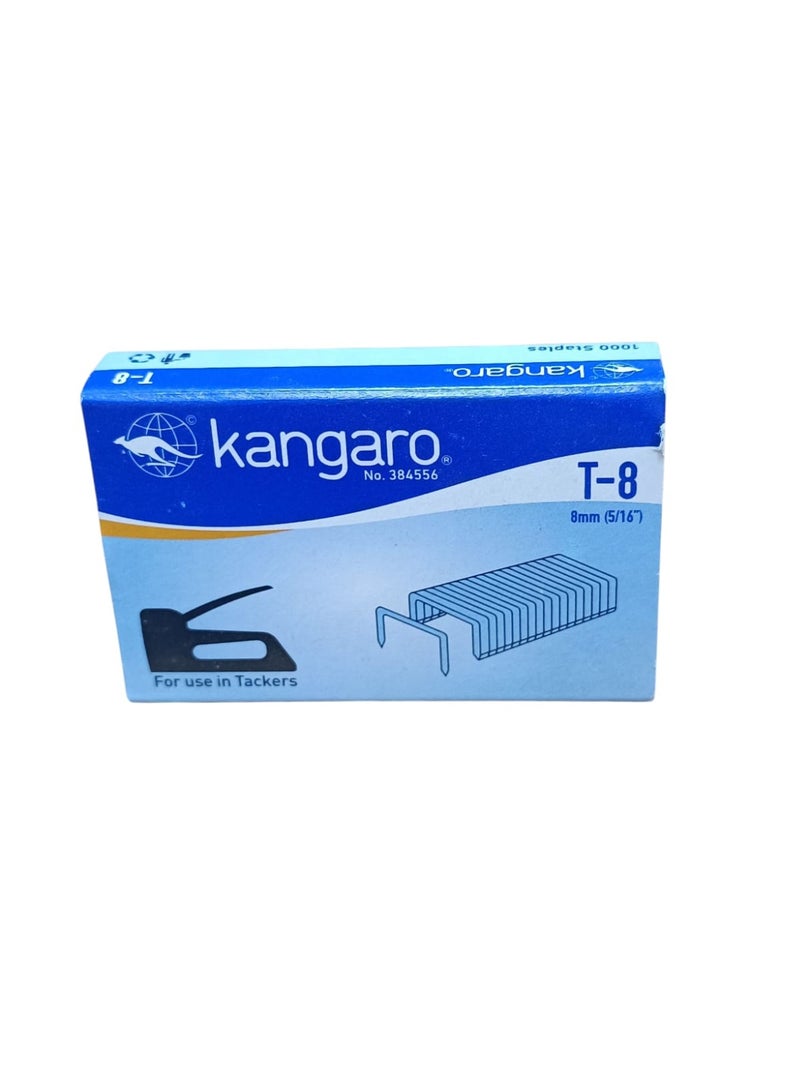 Kangaro 1000pcs Strong Stapler Pins Set Silver for T8 Stapler - Image 1