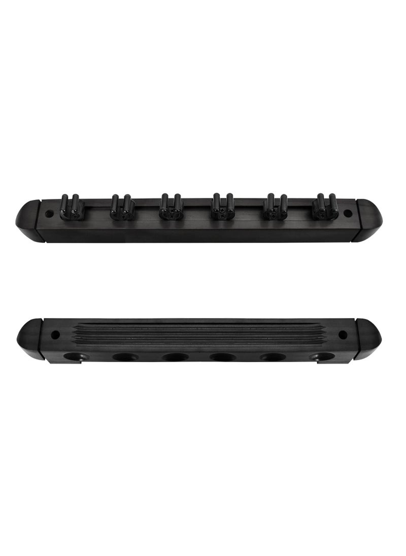 Y&D 1 Pack Pool Stick Holders, Wall Mounted Billiard Holder, Wooden Cue Holders with 6 Cues, Racks Set (Black)  - Image 4