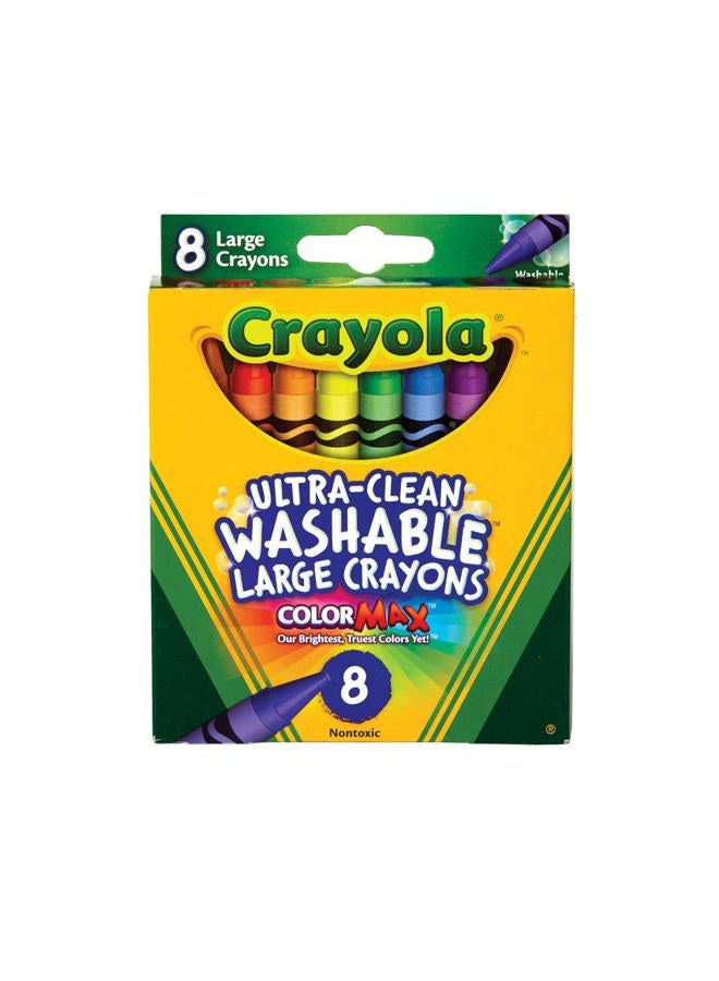 Crayola Ultra Clean Large Washable Crayons, School Supplies, 8 Count - Image 1