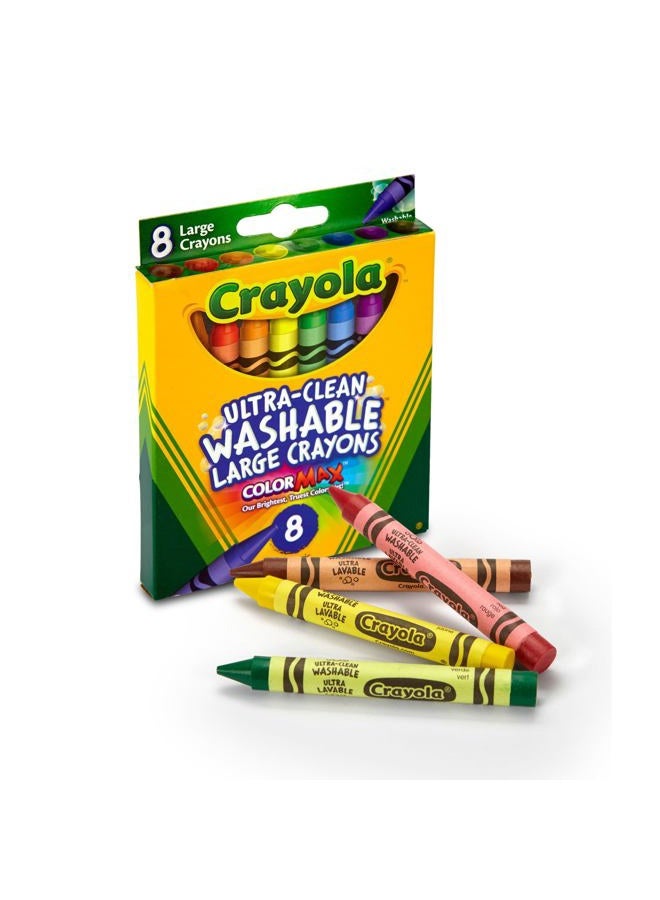Crayola Ultra Clean Large Washable Crayons, School Supplies, 8 Count - Image 2