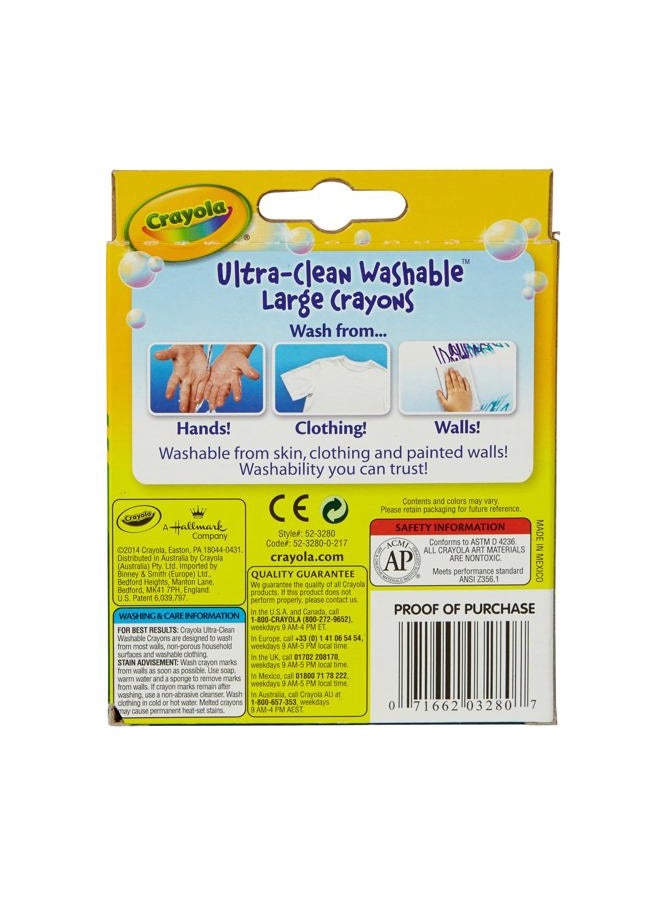 Crayola Ultra Clean Large Washable Crayons, School Supplies, 8 Count - Image 4