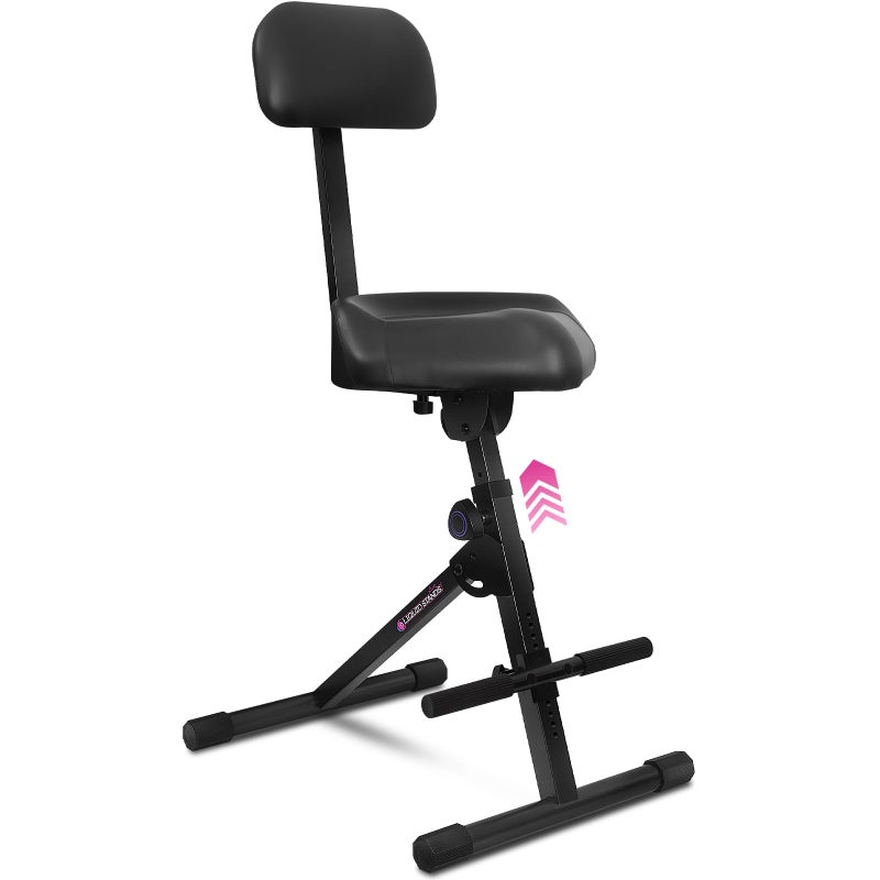 كرسي جيتار قابل للتعديل من ليكويد ستاندز، كرسي موسيقي قياسي مع مسند ظهر، مقعد جيتار، مقعد درامز، كرسي موسيقي للبالغين والأطفال، عازف درامز وعازف جيتار