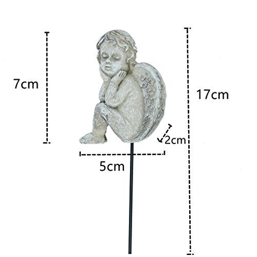 MUAMAX Decorative Angel Garden Stakes 2 Pack Miniature Angel Fairy Garden Angel Ornaments Small Angel Memorial Statue Fairy Garden Accessories - Image 2