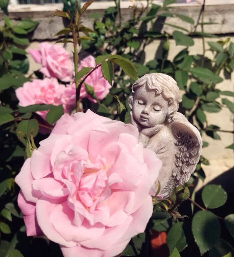 MUAMAX Decorative Angel Garden Stakes 2 Pack Miniature Angel Fairy Garden Angel Ornaments Small Angel Memorial Statue Fairy Garden Accessories - Image 5