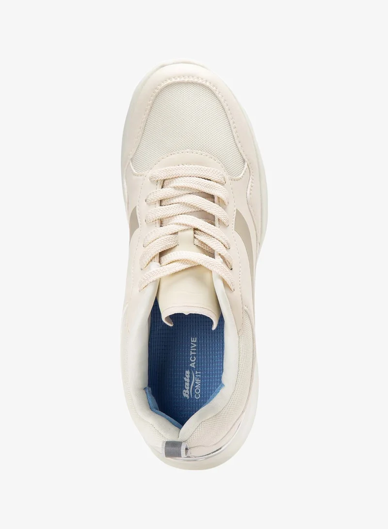 Bata beige Comfit Active Low Top Sneakers for Women | Best Price UAE