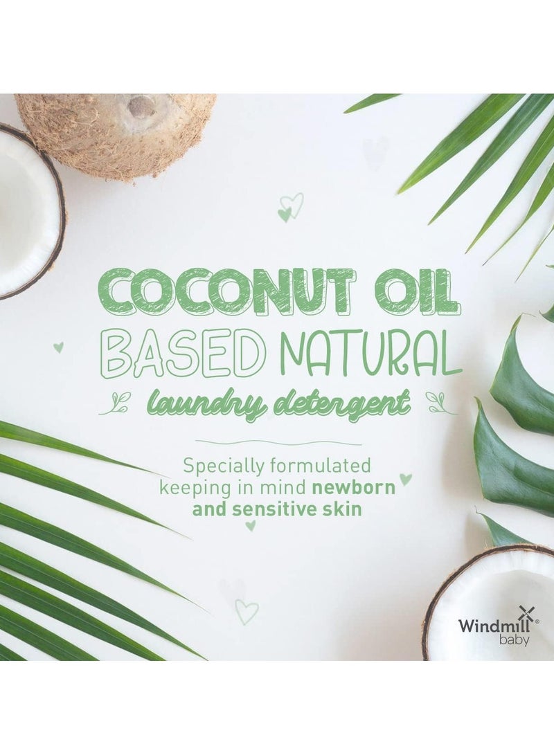 WINDMILL baby Hypoallergenic & Sensitive Laundry Detergent, USDA Certified Natural, for Newborns and Sensitive Skin, Powered by Bio-Enzymes, Fragrance Free - 900ml - Image 2