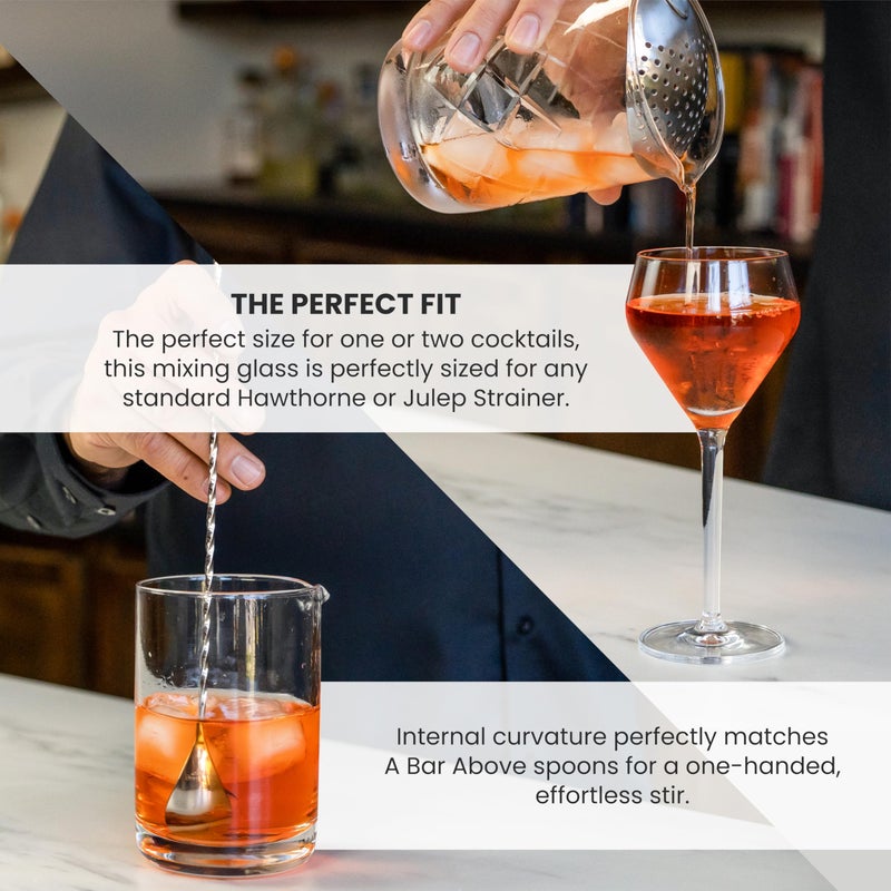 A Bar Above A Bar Above Diamond Cut Cocktail Mixing Glass, Thick Sturdy Glass Beaker, to Mix and Stir Cocktails, Drink Mixer Glass, for Bar Mixing Set, Basic, Professional, or Home Bar Accessories, 18 Oz  - Image 4