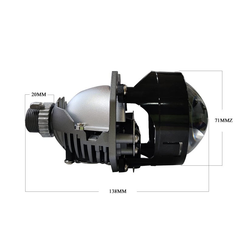 YUFANYA 2.5inch Bi Projector Lens,Car Headlight Retrofit Kit with Hi/Lo Beam,70W 20,000LM 6000K White,Focus Beam with Sharp Cut off Line No Blind Oncoming Car Upgrade Bi-Xenon Projector Lens - Image 4