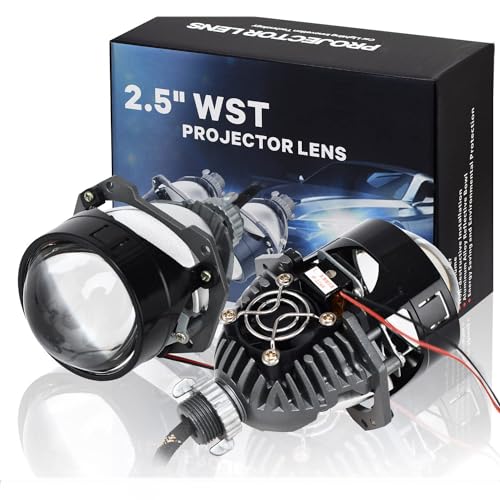 YUFANYA 2.5inch Bi Projector Lens,Car Headlight Retrofit Kit with Hi/Lo Beam,70W 20,000LM 6000K White,Focus Beam with Sharp Cut off Line No Blind Oncoming Car Upgrade Bi-Xenon Projector Lens - Image 1