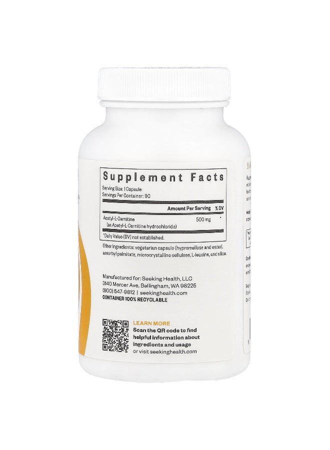 Seeking Health Seeking Health, Acetyl-L-Carnitine, 500 mg, 90 Capsules  - Image 2
