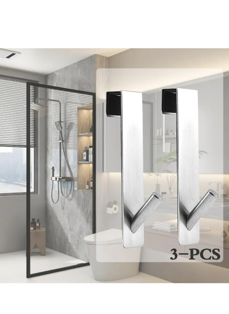 Oasisgalore Towel Shower Door Hooks for Bathrooms,3Pcs Heavy Duty Towel Hooks for Frameless Glass Shower Door (12.5cm)  - Image 3