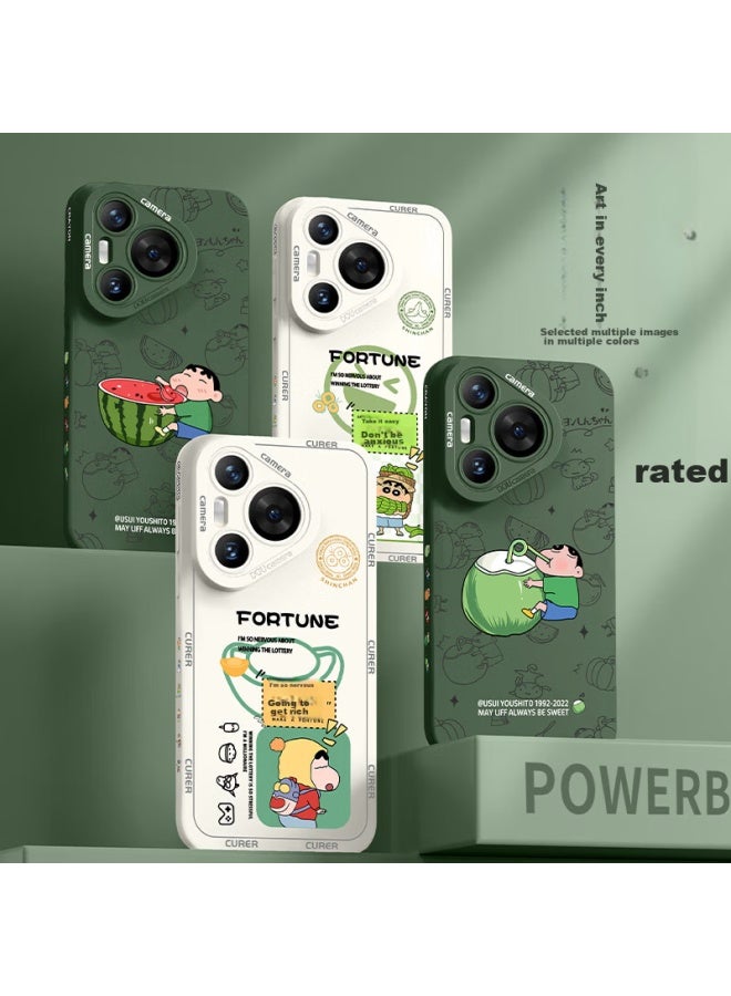 Xp Suitable For Huawei Pura70 Phone Case, Full Lens Protection, P70 Soft Shell, Heat Dissipation, Silicone, Cartoon Creative, For Men And Women, Couples, Shockproof, High-end Feel - Antique White Little New Rich - Image 5