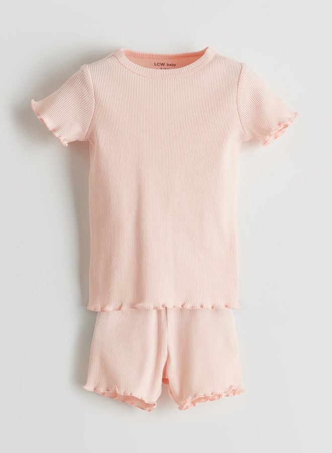 LC WAIKIKI Baby Girls' Crew Neck Top and Shorts 2-Piece Summer  Set - Image 1