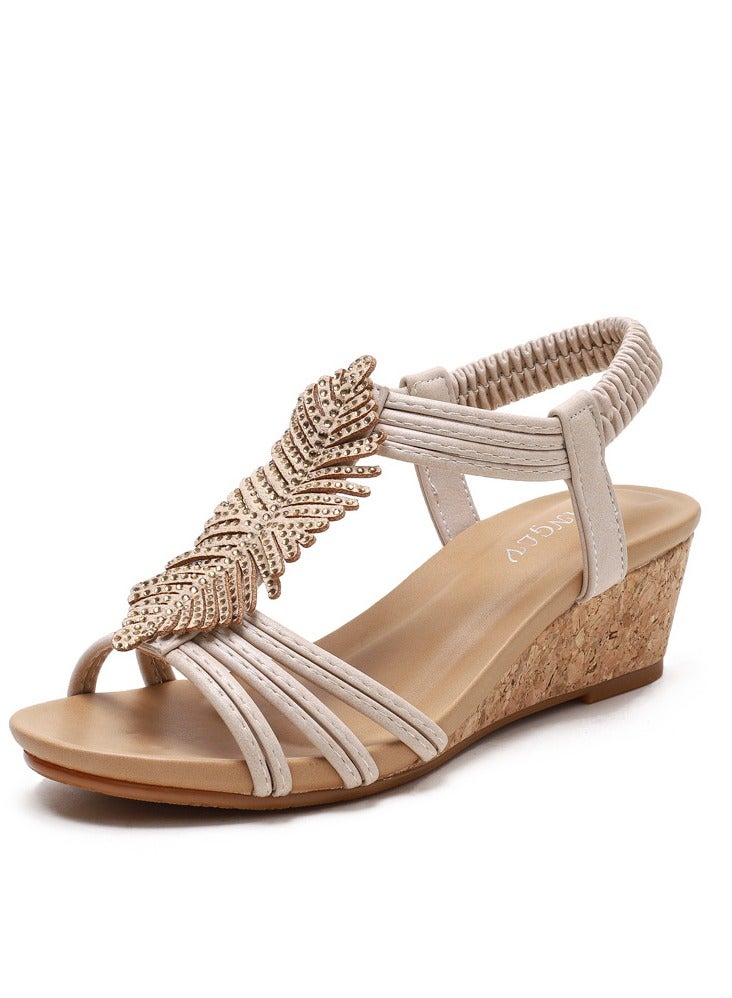 SIKETU Summer Slope Heel Plus Size Slimming Versatile Women's Sandals - Image 1