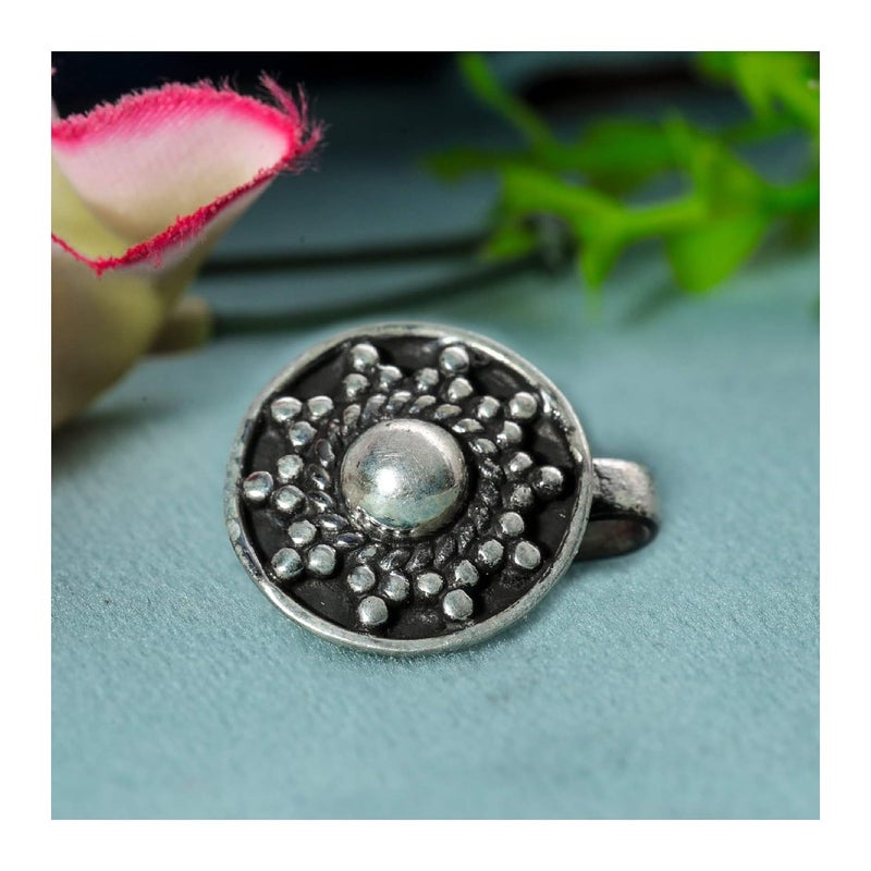 JSAJ Store Stone Nose Pin Wire Nose Pin in Pure 92.5 Sterling Silver - Image 2