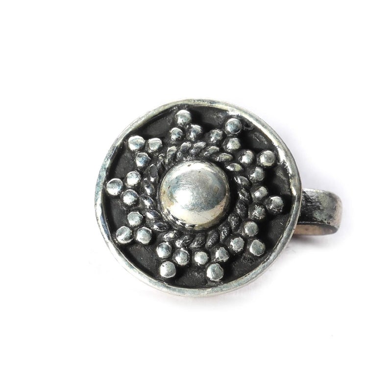 JSAJ Store Stone Nose Pin Wire Nose Pin in Pure 92.5 Sterling Silver - Image 1