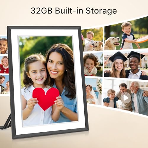 MaxAngel Frameo 10.1" Digital Picture Frame, Smart WiFi Digital Photo Frame with 1280x800 HD IPS Touch Screen 32GB Storage Auto-Rotate Wall Mounted, Share Photos/Videos from Phone Anywhere(Black&White) - Image 3
