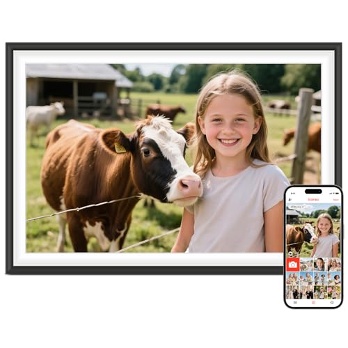 MaxAngel Frameo 10.1" Digital Picture Frame, Smart WiFi Digital Photo Frame with 1280x800 HD IPS Touch Screen 32GB Storage Auto-Rotate Wall Mounted, Share Photos/Videos from Phone Anywhere(Black&White) - Image 1
