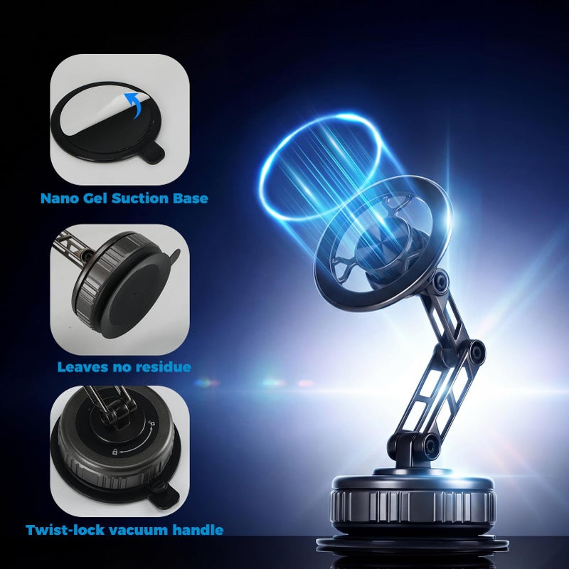 Edenseelake Magsafe Car Phone Holder, 360Â° Adjustable Car Phone Mount, Strong Magnetic Vacuum Suction Cup Phone Holders for Your Car, 17 Pro Max 16 15 14 13 12 Air Plus - Image 5