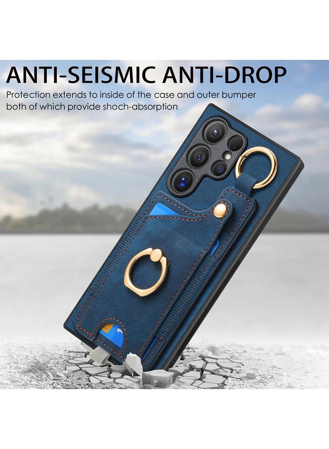 إيروريكس جراب لهاتف Samsung Galaxy S24 Ultra 5G بتصميم كلاسيكي مع حلقة تعليق وحقيبة بطاقات - Image 4